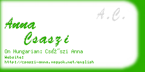 anna csaszi business card